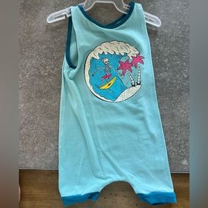 Rags to Raches Surfing Skully Romper
